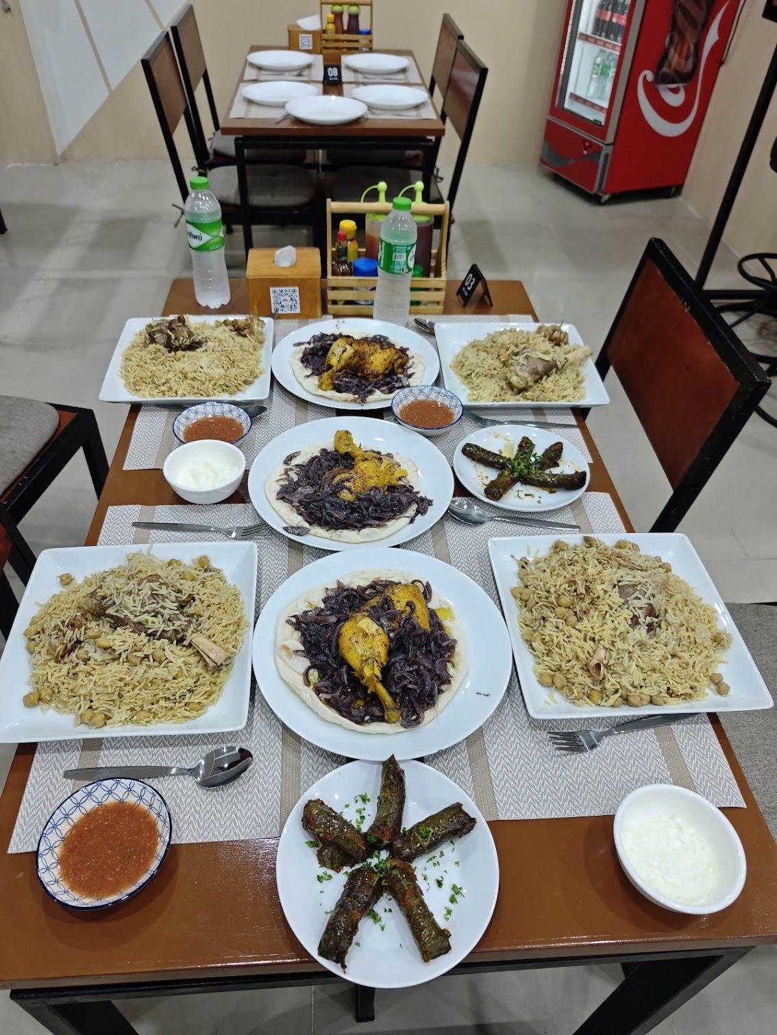 A big Arabic dinner spread for the whole family